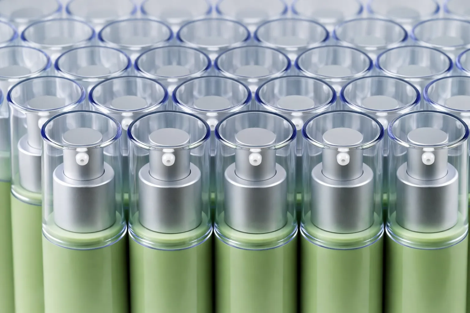 Cosmetic manufacturing production facility with automated filling machines